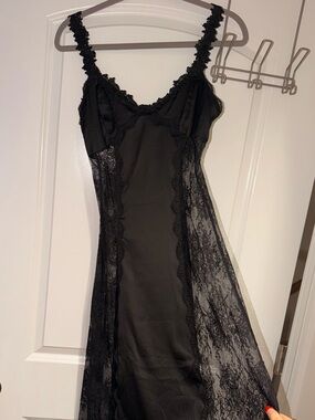 Dolls Kill Widow Satin Black dress